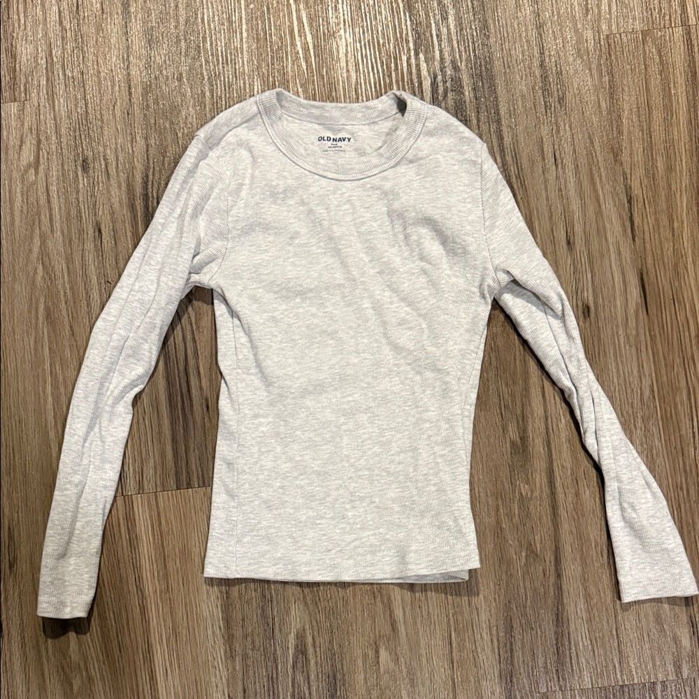 Old Navy Light Gray Crew Neck Top petite xs